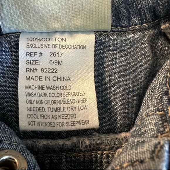 Vintage Carter's Blue Denim Baby Girl Dress Size 6-9 Months - Picture 6 of 6